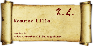 Krauter Lilla névjegykártya